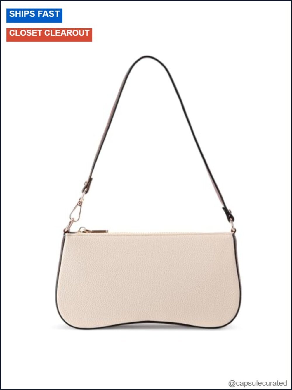 Vegan Leather Hobo Handbag with Removable Straps and Zipper Closure